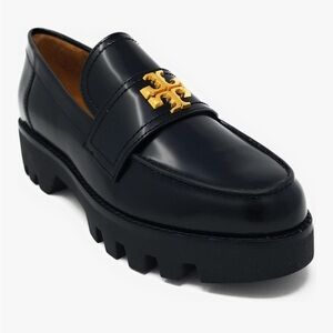 Tory Burch Lug Sole Loafers with Gold Logo